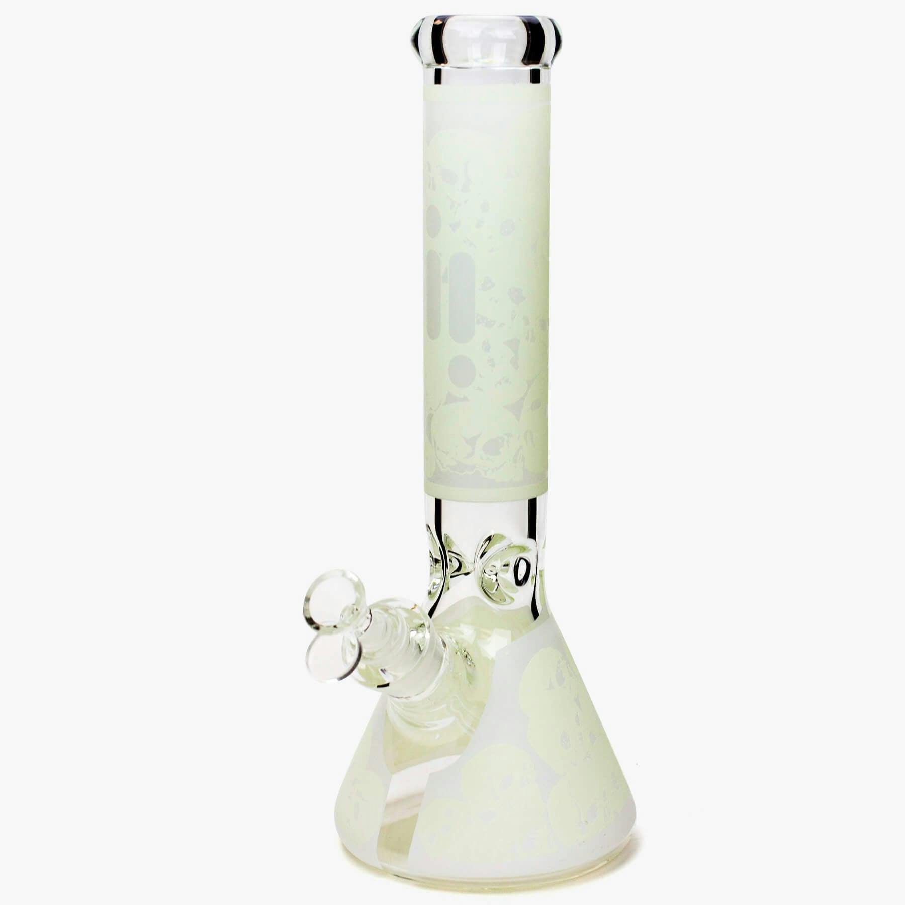 12” Glow In The Dark Frosted Glass Beaker Bong 
